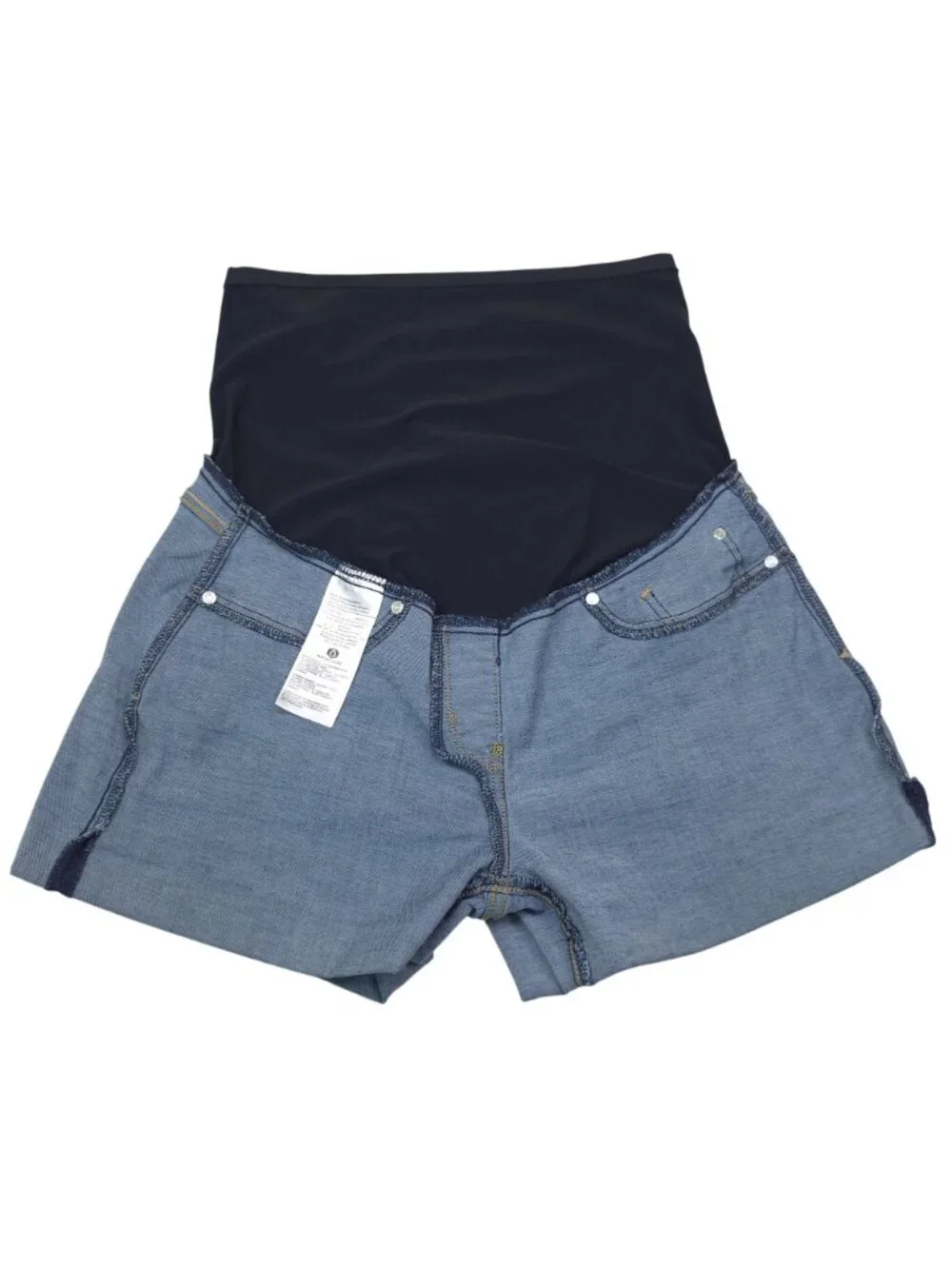 Signature By Levi Strauss Maternity Shortie Denim Shorts Large Stretch Waistband